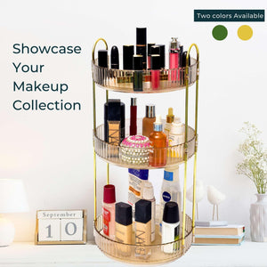 3 Tier Golden Makeup Organization