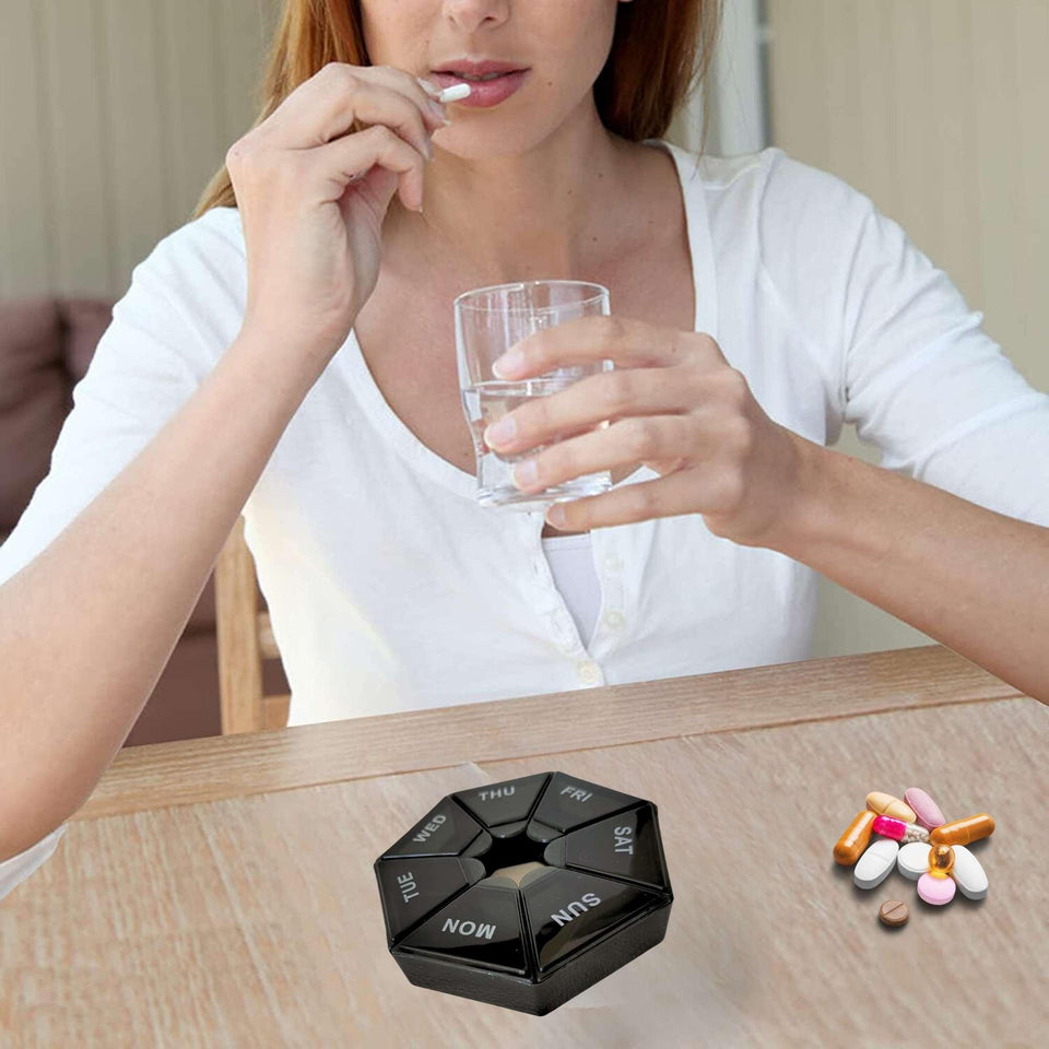Never Miss a dose with weekly pill organizer